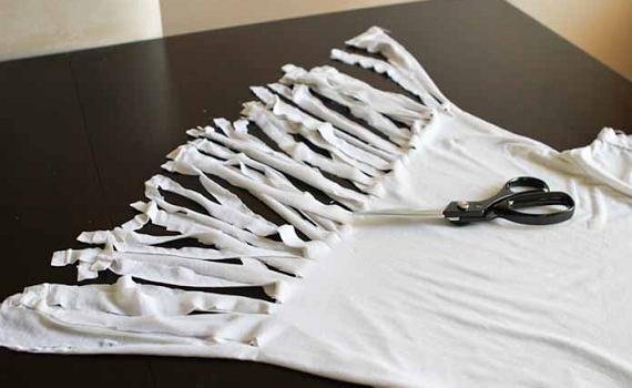 como customizar camisetas con flecos